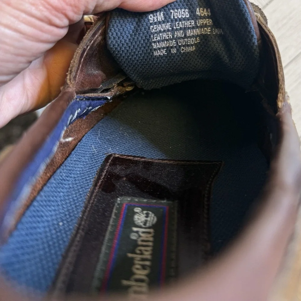 Timberland VTG Men's Boat Slip On Lace Up‎ Brown Leather Loafer Sz 9.5 M Classic